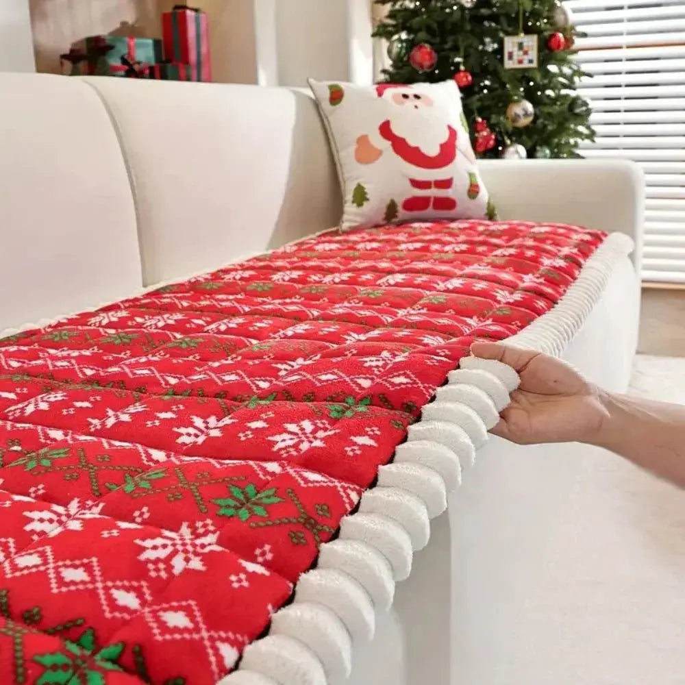 Thickened Snowflake Sofa Cushion Slipcovers with Pet-Friendly Fabric | Festive Stretch Covers for Sofa Cushions | Sofa Covers