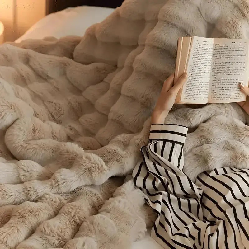 Fluffy Bubble Texture Winter Blanket for Sofa and Bed | Fluffy Bubble Texture Warmth | Throw Blankets