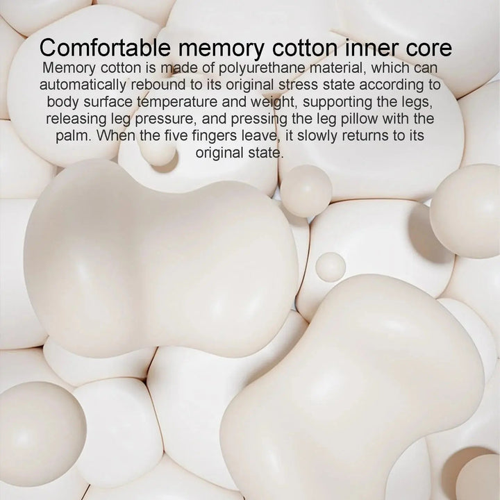 Knitted Memory Foam Leg Pillow with Curved Ergonomic Shape, 11x8 Inch | Compact Curved Pillow for Resting | Leg Pillows
