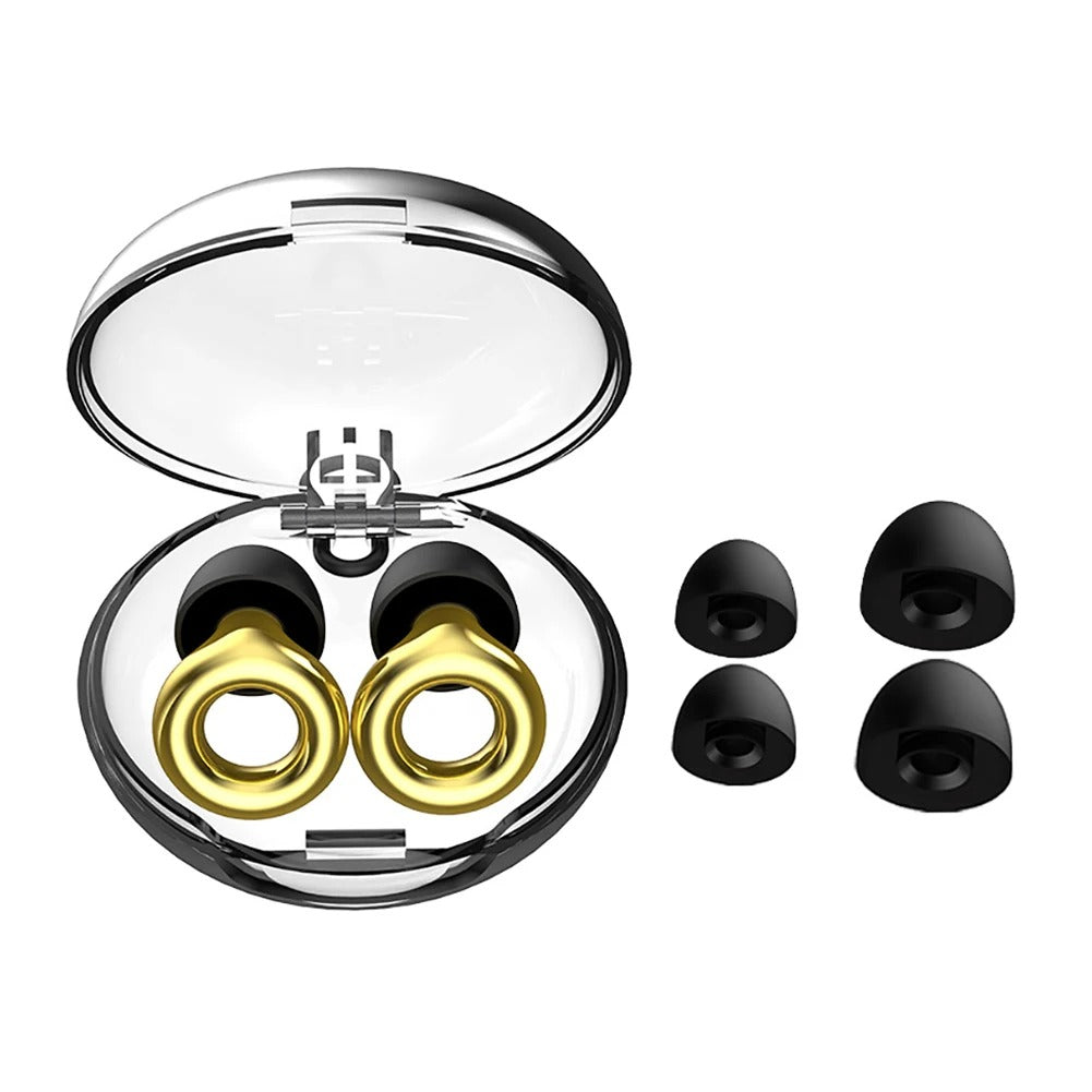 Reusable Noise Reducing Earplugs with Spare Tips and Carry Box | Quieter Focus, Still Hear Speech | Earplugs
