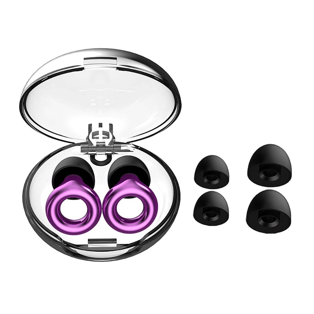 Reusable Noise Reducing Earplugs with Spare Tips and Carry Box | Quieter Focus, Still Hear Speech | Earplugs