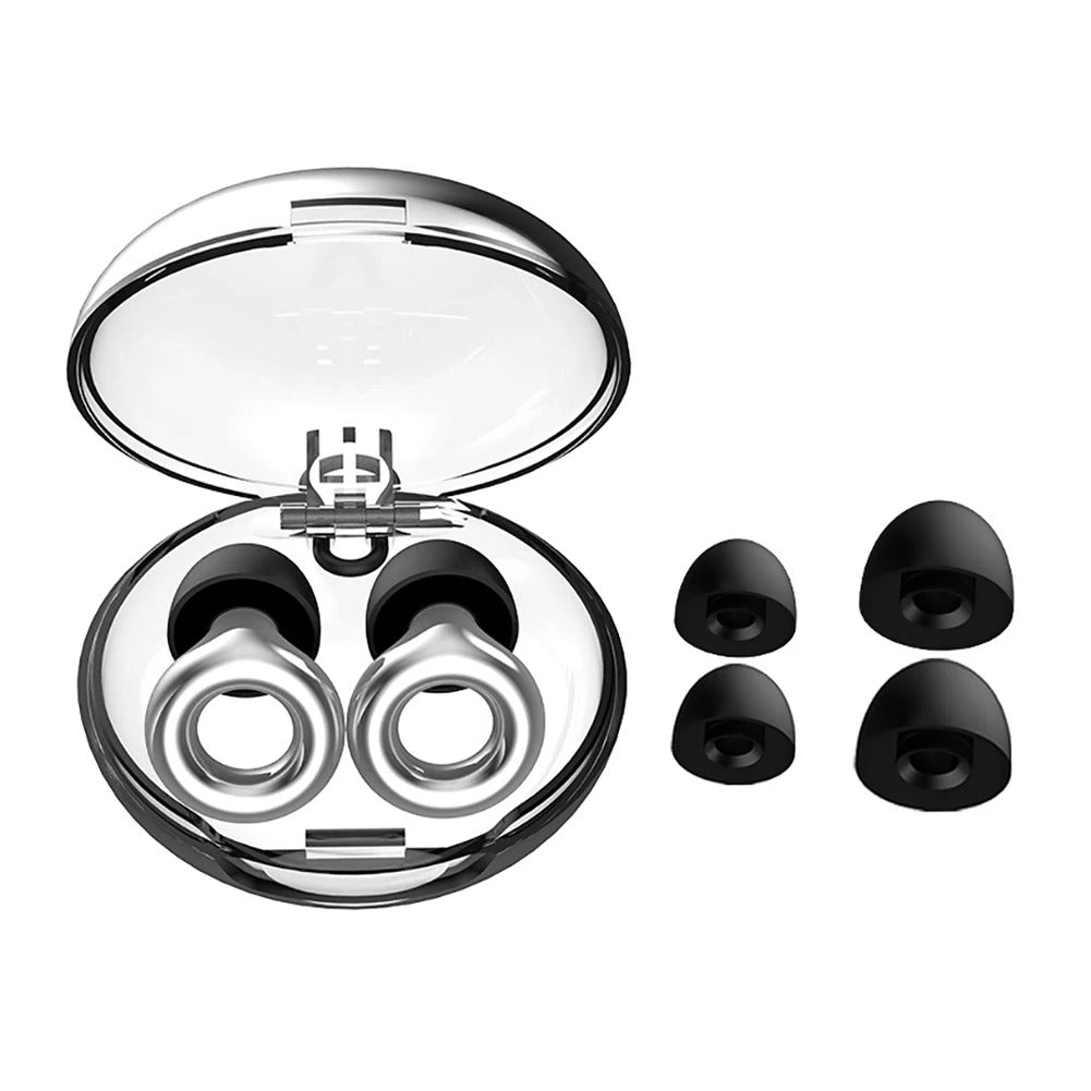 Reusable Noise Reducing Earplugs with Spare Tips and Carry Box | Quieter Focus, Still Hear Speech | Earplugs