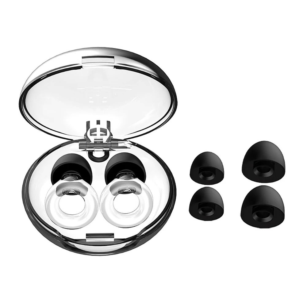 Reusable Noise Reducing Earplugs with Spare Tips and Carry Box | Quieter Focus, Still Hear Speech | Earplugs