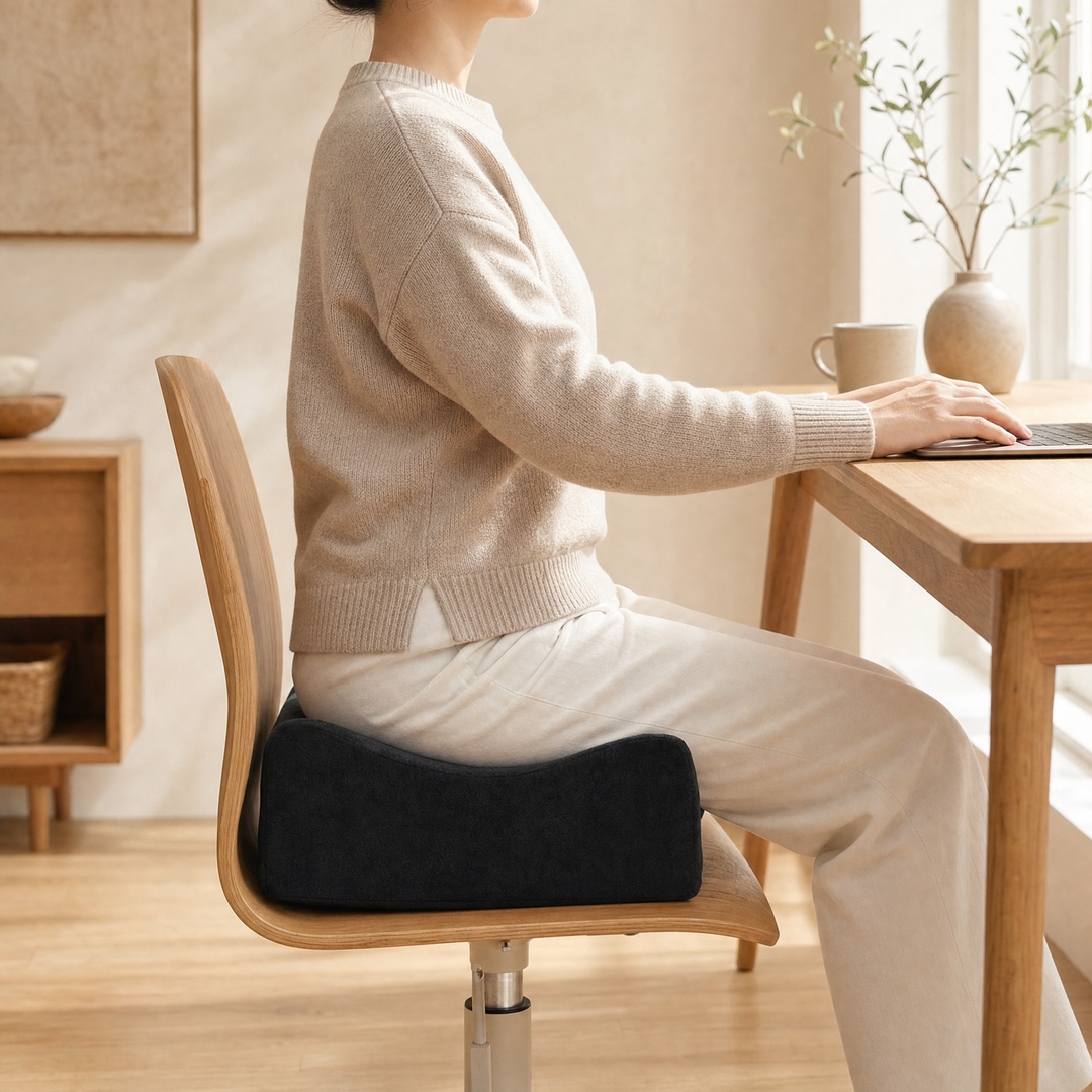 Contoured Memory Foam Tailbone Cushion for Office, Car and Home | Tailbone Pressure Spread Evenly | Seat Cushions