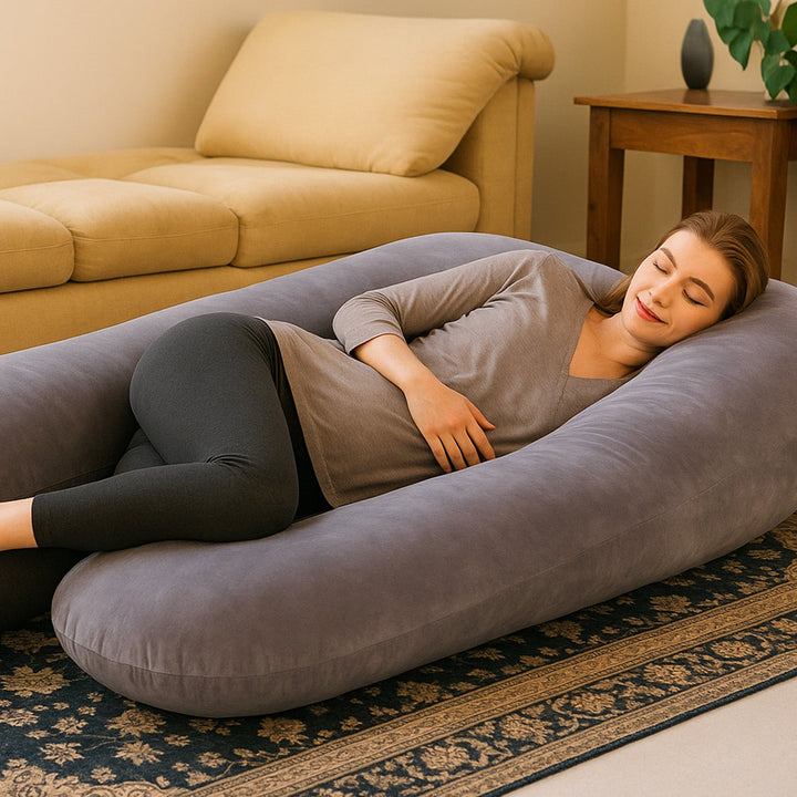 U-Shaped Full Body Pillow for Side Sleepers and Pregnancy with Washable Cover | Wrap-Around Body Pillow Support | Body Pillows