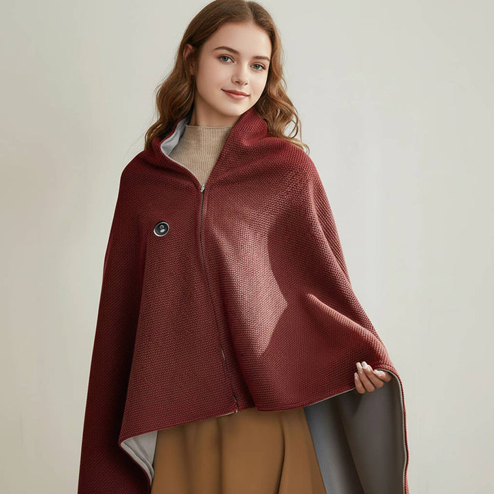 USB-C Heated Shawl Blanket with Eight Heating Zones and Three Heat Levels | Eight-Zone Heated Shawl on USB-C | Heated Blankets