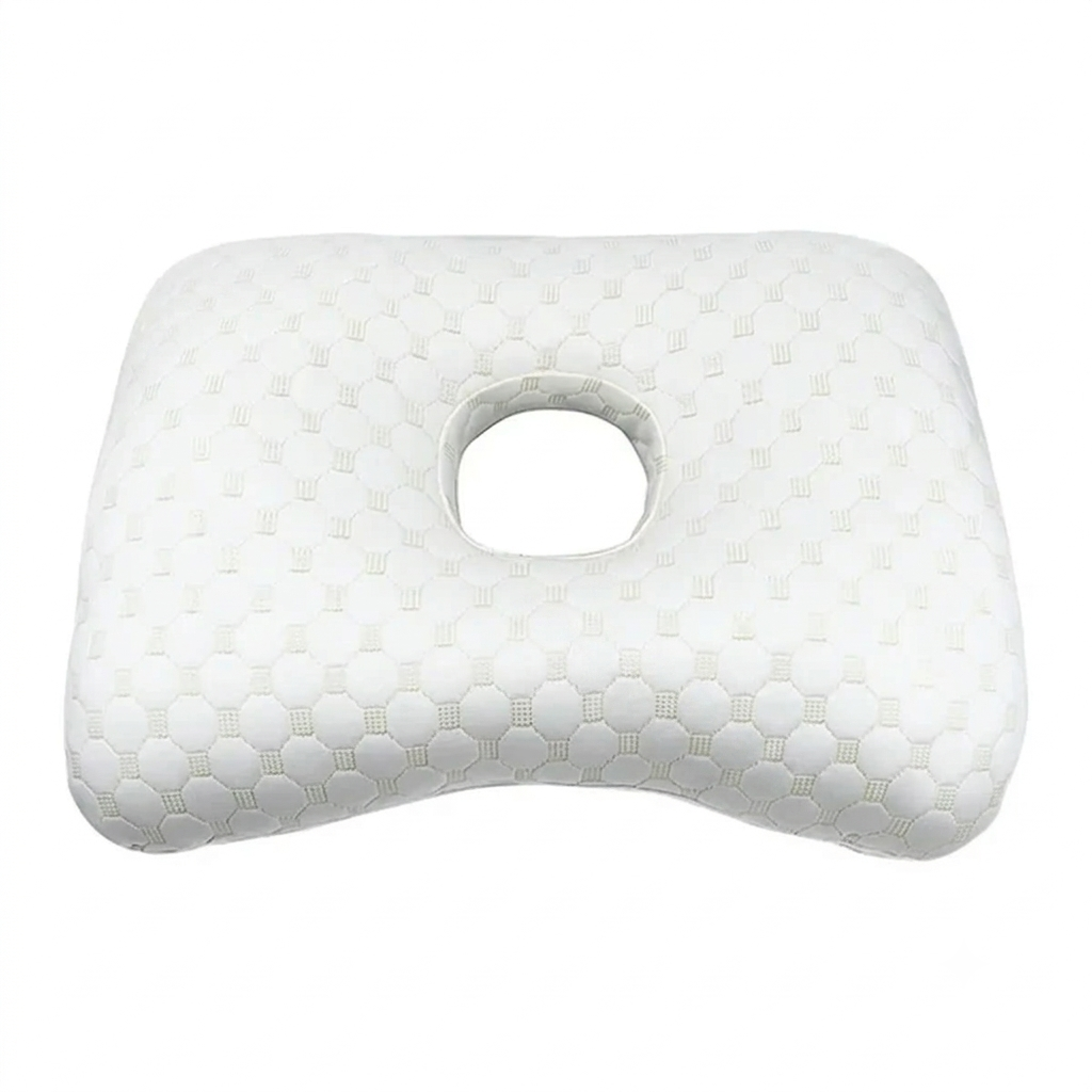 Ear Piercing Donut Pillow for Side Sleepers | Sleep on Your Side Without Ear Pressure | Bed Pillows