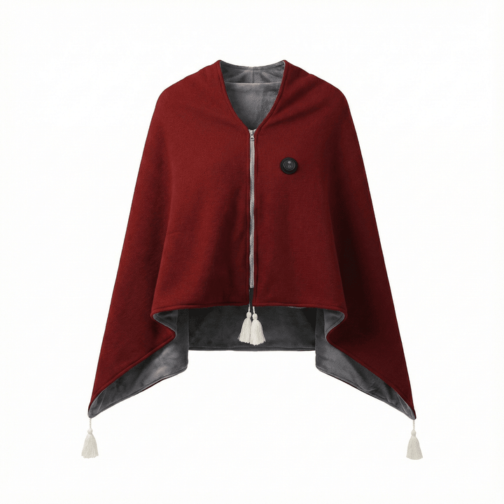 8-Zone USB Heated Shawl in A-Class Cotton, 150 x 80 cm with Zipper | Even 8-Zone Heated Cotton Shawl | Heated Blankets