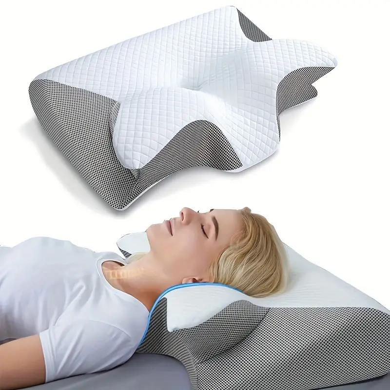 Butterfly Memory Foam Neck Pillow with Armrests for Side Sleepers | Neck Support With Butterfly Armrests | Bed Pillows