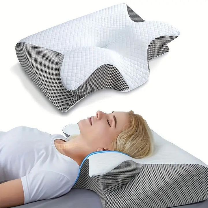 Butterfly Memory Foam Neck Pillow with Armrests for Side Sleepers | Neck Support With Butterfly Armrests | Bed Pillows