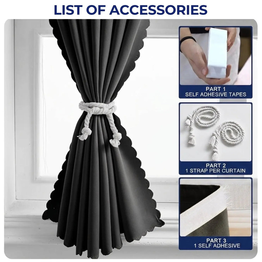 Self-Adhesive Blackout Curtain for Rentals, Dorms and Travel | Instant Darkness, No Drilling | Blackout Curtains