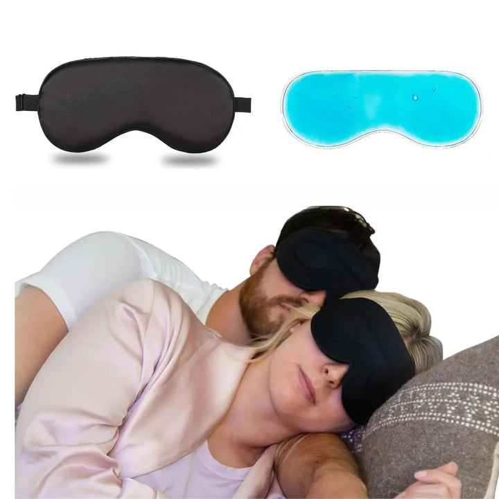 Cooling Hydrogel Sleep Mask with 3D Contoured Eye Design | Cooling Gel Eye Mask for Darkness | Sleep Masks