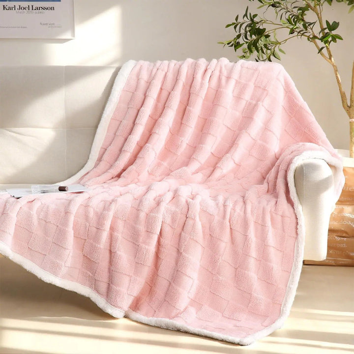 Reversible Sherpa and Flannel Throw Blanket with Dual-Layer Design | Soft Flannel and Fluffy Sherpa Blanket | Throw Blankets
