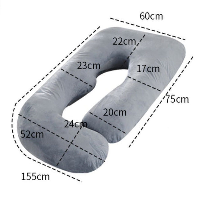 U-Shaped Pregnancy Pillow with Removable Velvet Cover in Two Sizes | Full-Body Hug for Pregnancy | Pregnancy Pillows