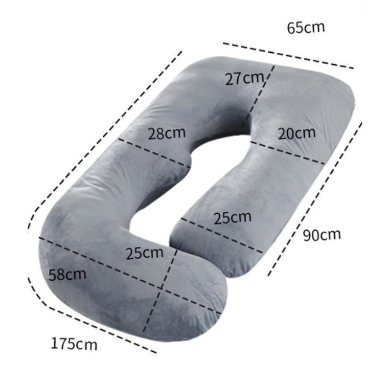 U-Shaped Pregnancy Pillow with Removable Velvet Cover in Two Sizes | Full-Body Hug for Pregnancy | Pregnancy Pillows