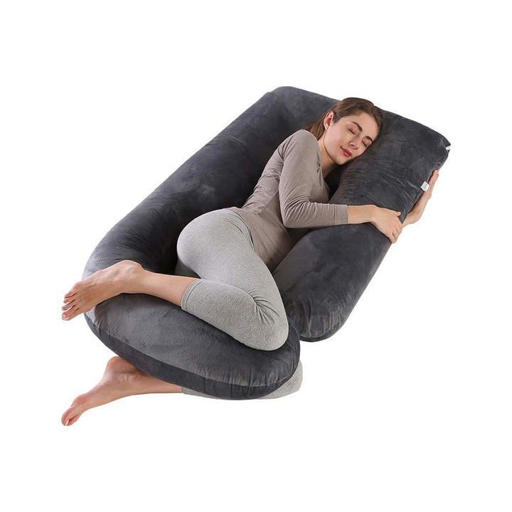 U-Shaped Pregnancy Pillow with Removable Velvet Cover in Two Sizes | Full-Body Hug for Pregnancy | Pregnancy Pillows