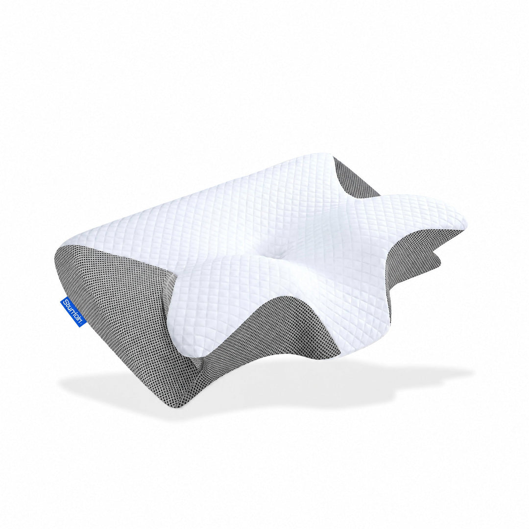 Ergonomic Slow-Rebound Memory Foam Contour Pillow with Cooling Cover | Contour That Follows Your Neck | Bed Pillows
