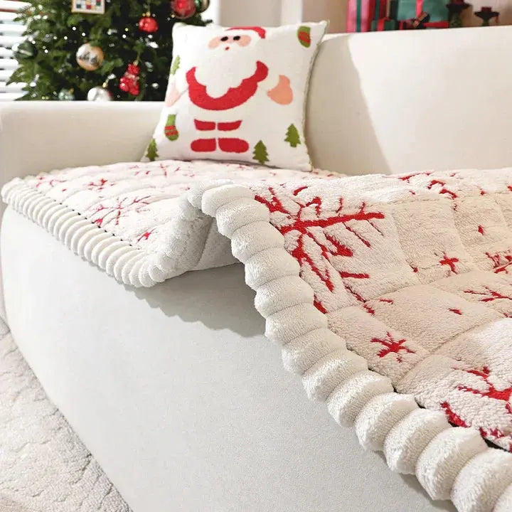 Thickened Snowflake Stretch Sofa Slipcover for Christmas | Festive Refresh for Your Sofa | Sofa Covers