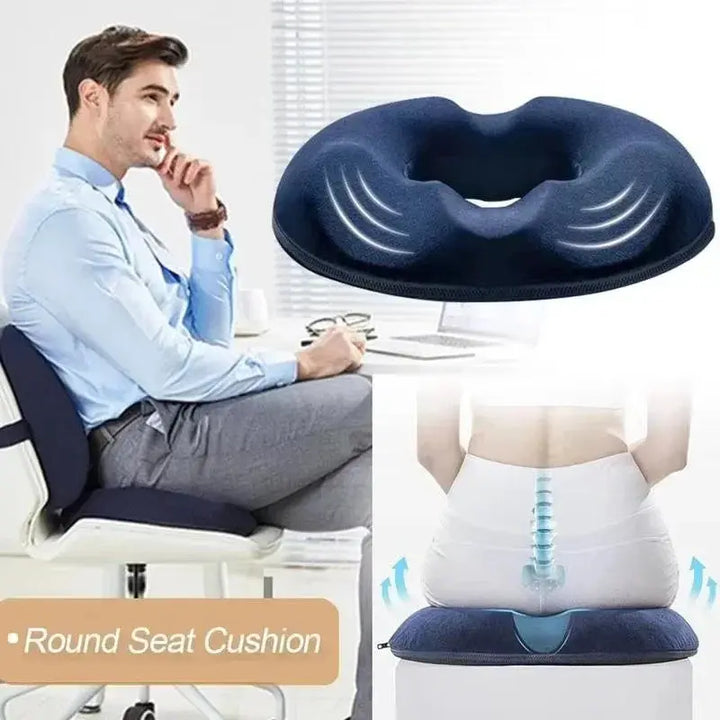 Donut-Shaped Memory Foam Chair Cushion with Washable Cover | Pressure Relief for Long Sitting | Seat Cushions