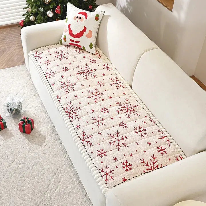 Thickened Snowflake Stretch Sofa Slipcover for Christmas | Festive Refresh for Your Sofa | Sofa Covers