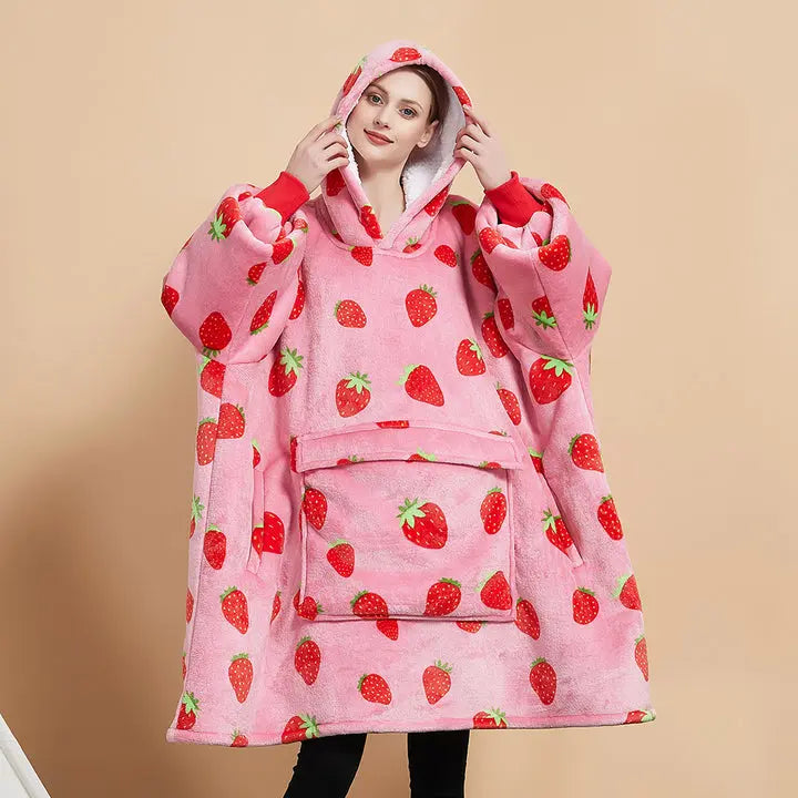 Oversized Wearable Blanket Hoodie with Sleeves and Hood for Winter | Winter-Ready Hoodie Blanket | Hooded Blankets
