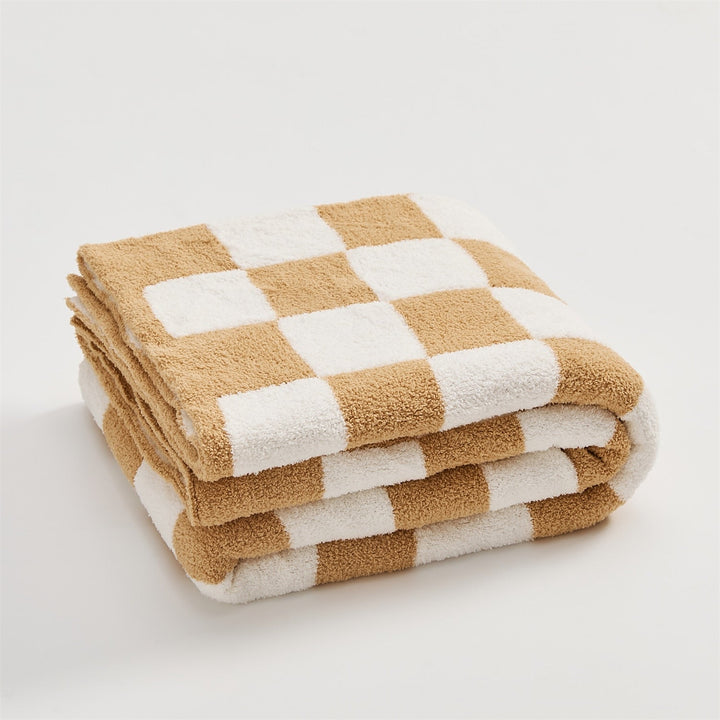 Colourful Checkerboard Polyester Throw Blanket in Three Sizes | Colourful Checks for Cosy Rooms | Throw Blankets