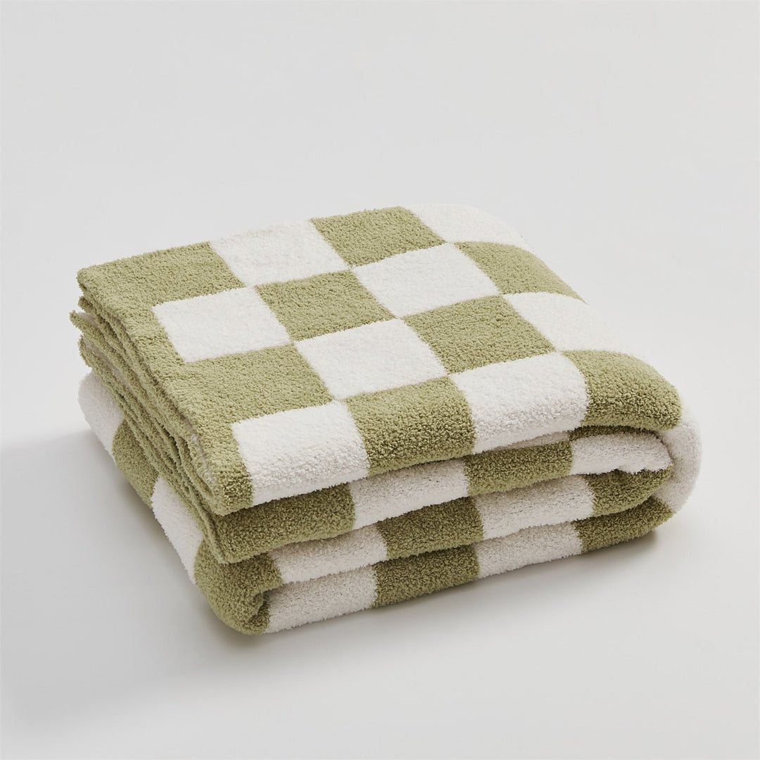 Colourful Checkerboard Polyester Throw Blanket in Three Sizes | Colourful Checks for Cosy Rooms | Throw Blankets