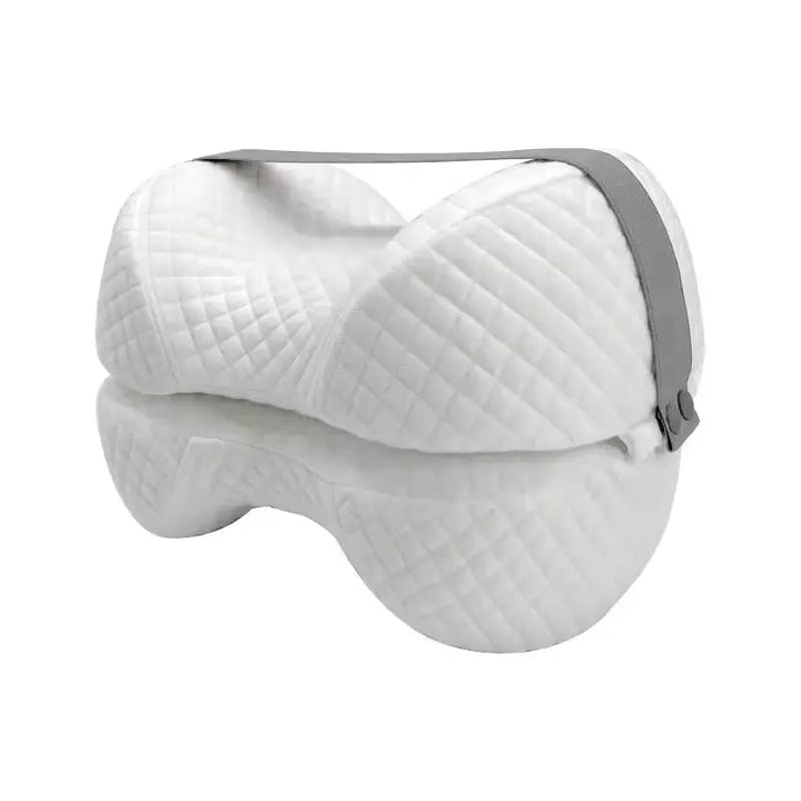Knitted Memory Foam Leg Pillow with Curved Ergonomic Shape, 11x8 Inch | Compact Curved Pillow for Resting | Leg Pillows