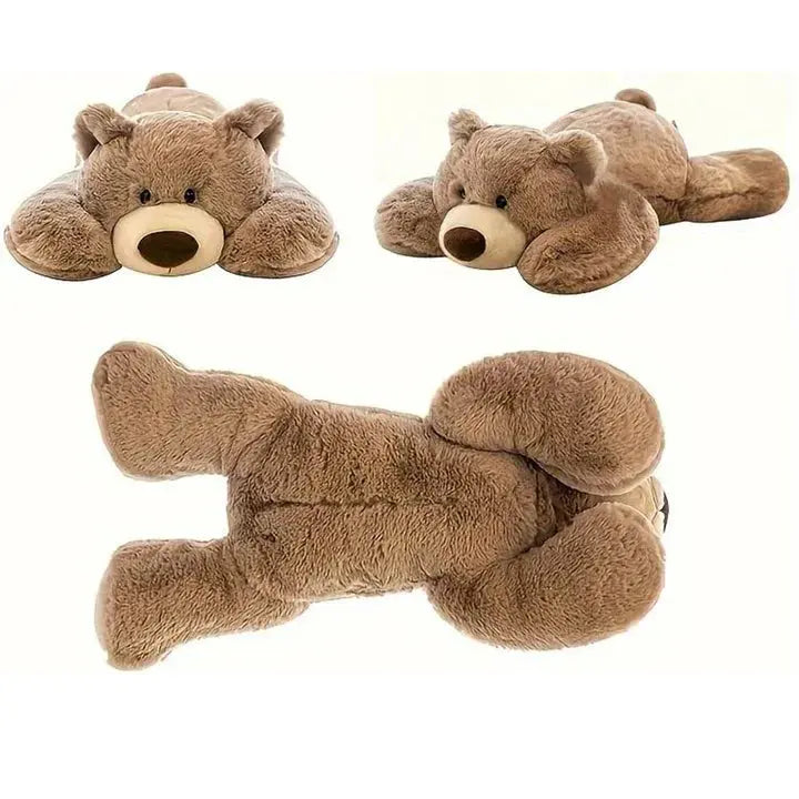 Weighted Stuffed Bear Plush Pillow in Soft Fabric, Three Sizes | Gently Weighted Cuddle Bear | Plush Pillows