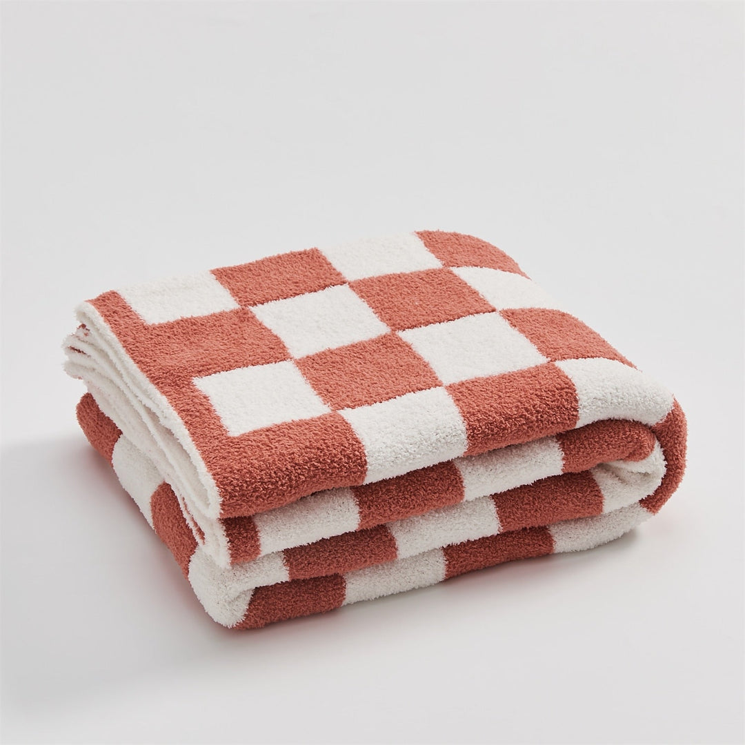 Colourful Checkerboard Polyester Throw Blanket in Three Sizes | Colourful Checks for Cosy Rooms | Throw Blankets
