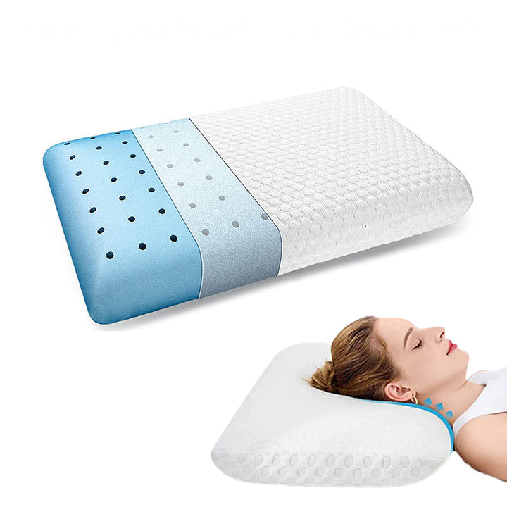 Gel Foam Pillow with Air-Flow Holes for Cool Sleep | Cooler Sleep With Ventilation | Bed Pillows