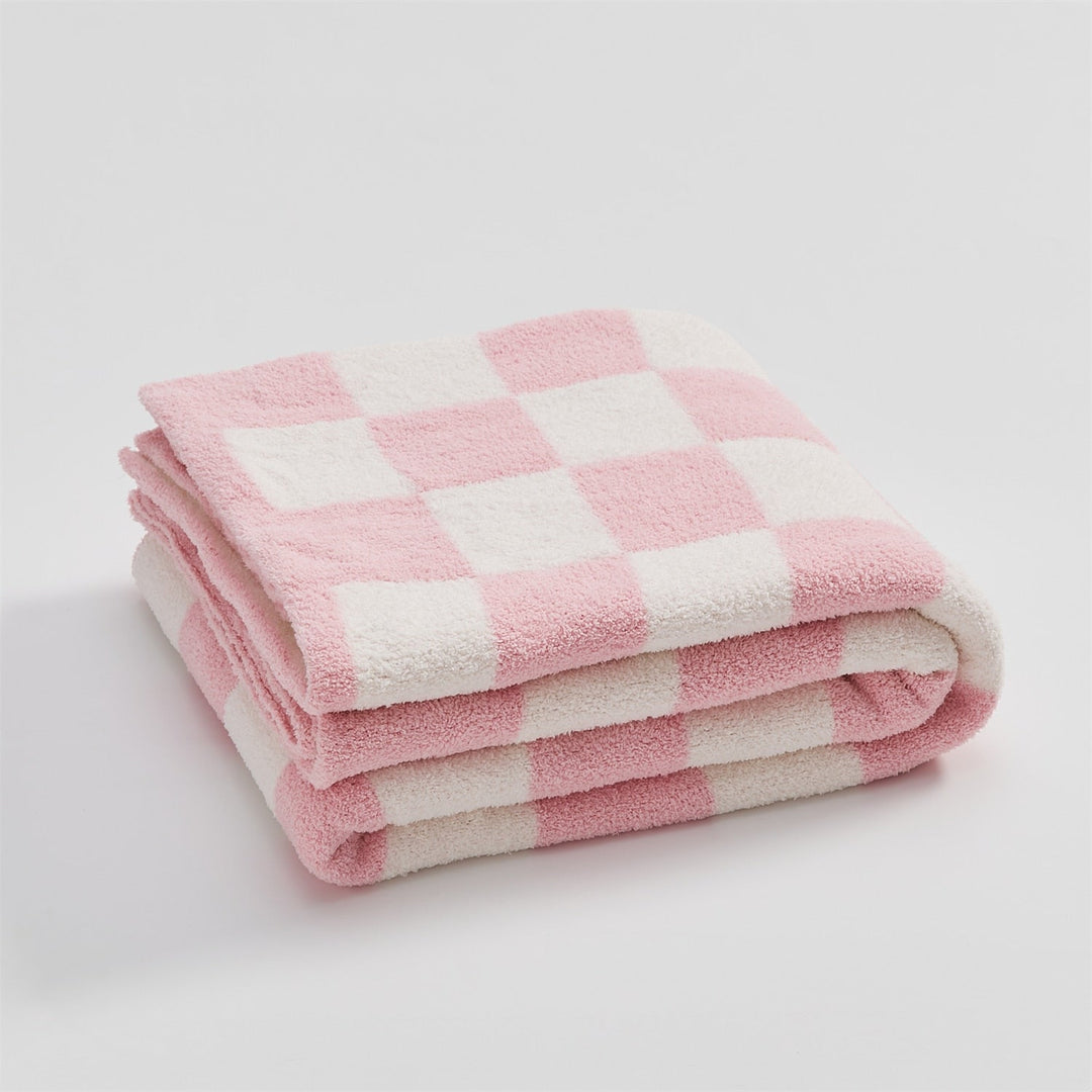 Colourful Checkerboard Polyester Throw Blanket in Three Sizes | Colourful Checks for Cosy Rooms | Throw Blankets