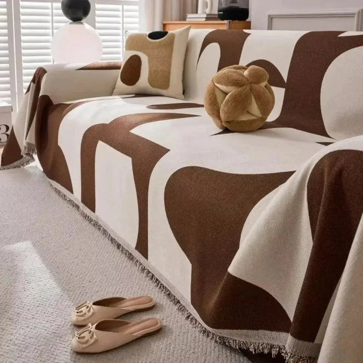 Luxury Chenille Plaid Sofa Throw Blanket in Soft Lightweight Weave | Chenille Plaid Cover for Sofa and Bed | Throw Blankets