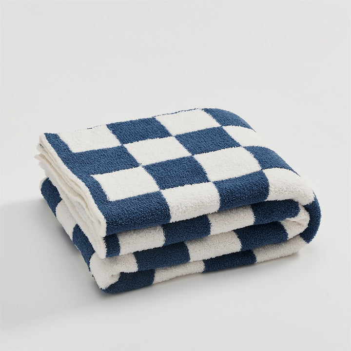 Colourful Checkerboard Polyester Throw Blanket in Three Sizes | Colourful Checks for Cosy Rooms | Throw Blankets