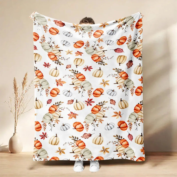 Halloween Patchwork Throw Blanket with Pumpkin and Ghost Design | Patchwork Halloween Throw Blanket | Throw Blankets