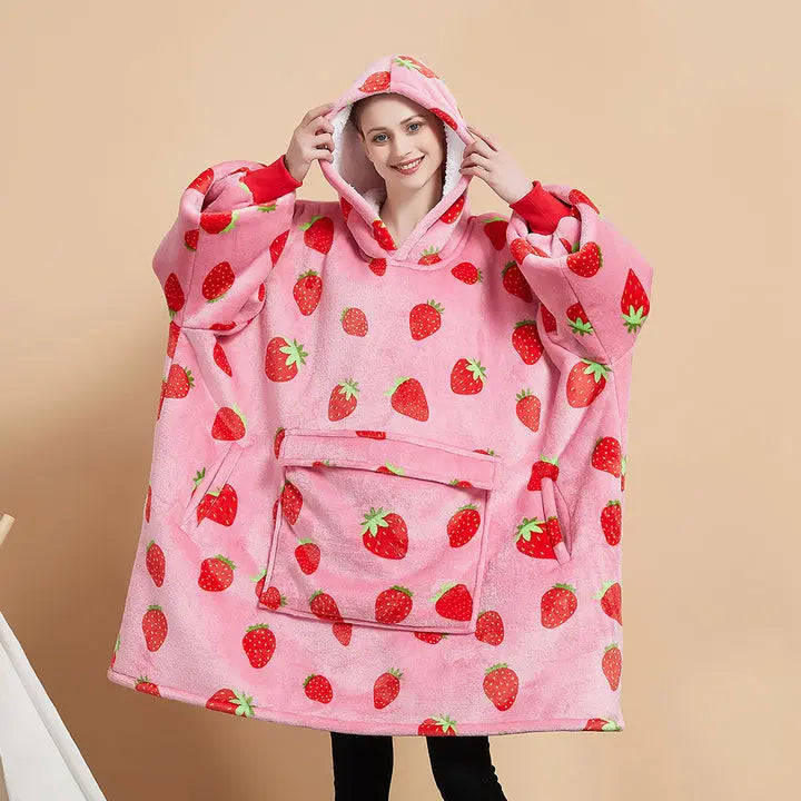 Oversized Wearable Blanket Hoodie with Sleeves and Hood for Winter | Winter-Ready Hoodie Blanket | Hooded Blankets
