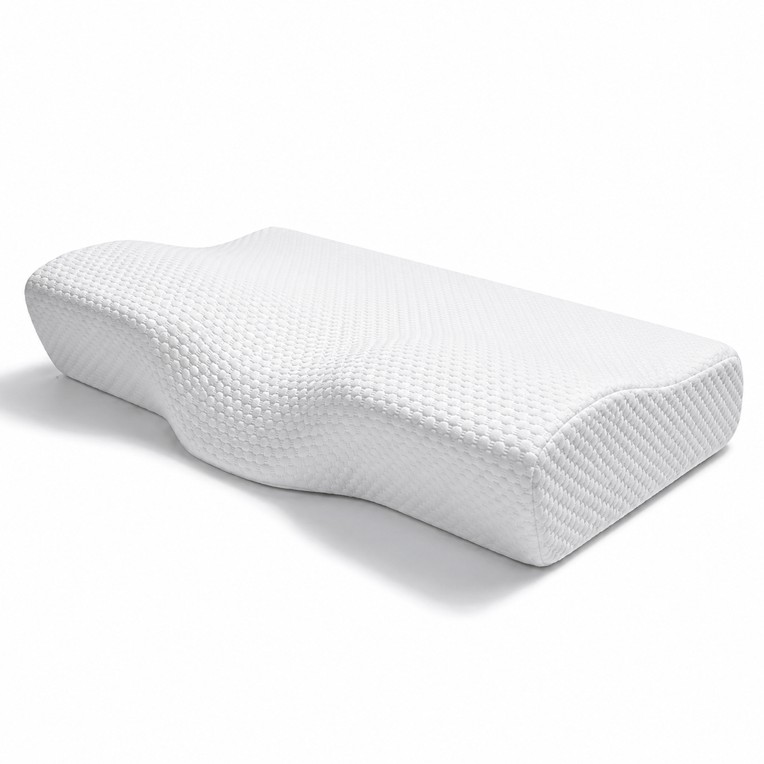 Contoured Cervical Memory Foam Pillow with Two Heights | Neck Alignment for Side and Back Sleepers | Bed Pillows