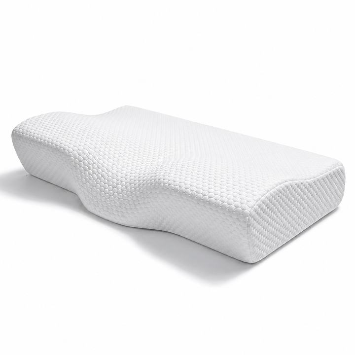 Contoured Cervical Memory Foam Pillow with Two Heights | Neck Alignment for Side and Back Sleepers | Bed Pillows