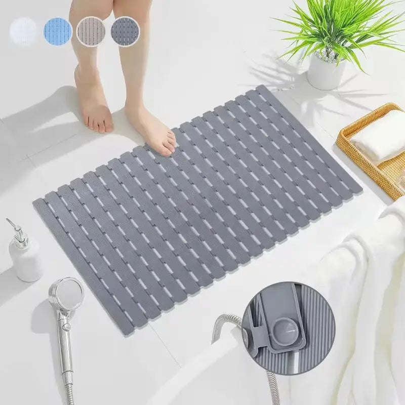Non Slip Bathtub Mat with Suction Cups and Drain Holes, 40x63cm, BPA Free | Grippy Mat for Slick Showers | Bath Mats
