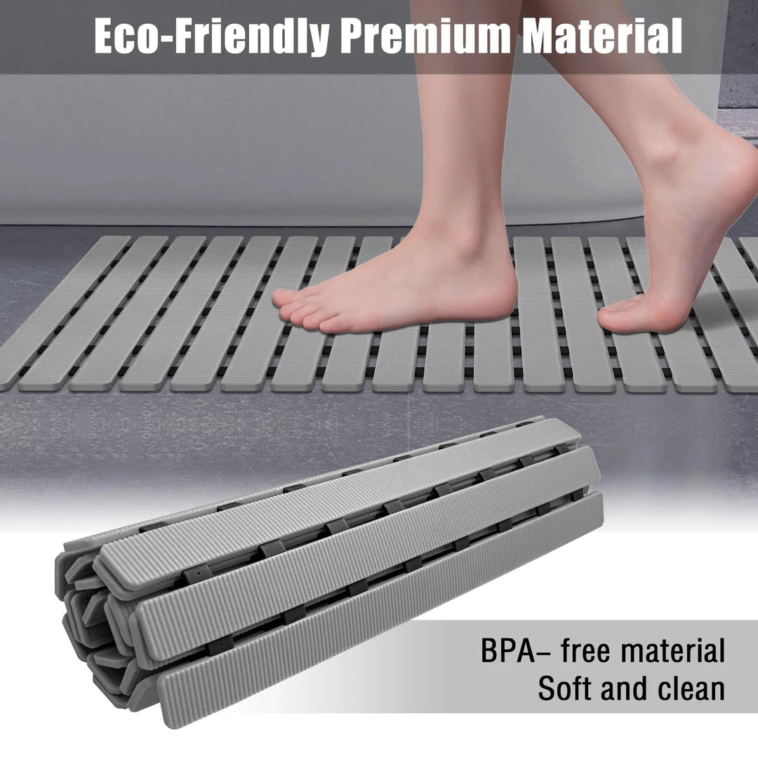 Non Slip Bathtub Mat with Suction Cups and Drain Holes, 40x63cm, BPA Free | Grippy Mat for Slick Showers | Bath Mats