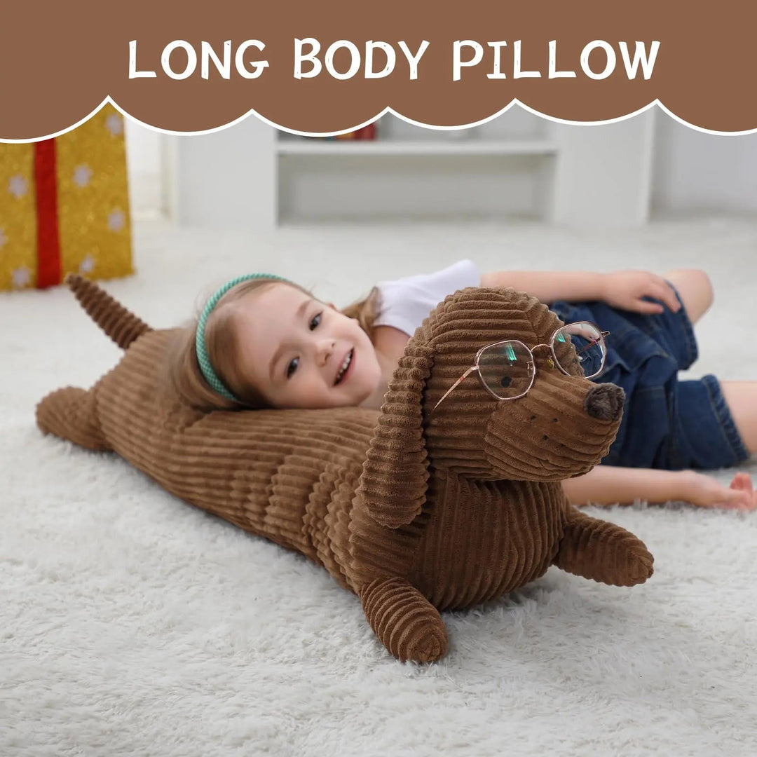 Lifelike Dachshund Dog Plush Pillow, 50cm Long Stuffed Cushion | Cuddly Sausage Dog Cushion | Plush Pillows