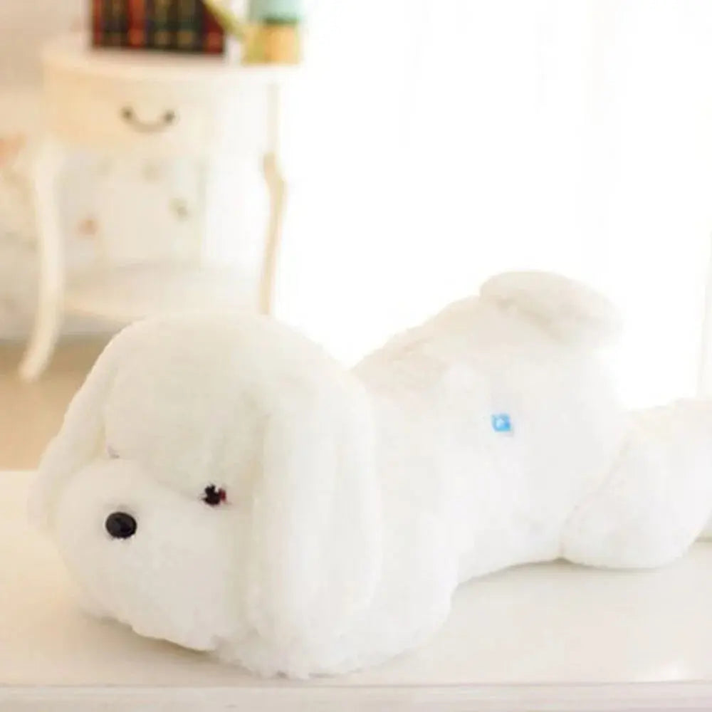 Luminous Dog Plush Pillow with Multicolour LED Glow, 13in or 20in | Light-Up Puppy Plush | Plush Pillows