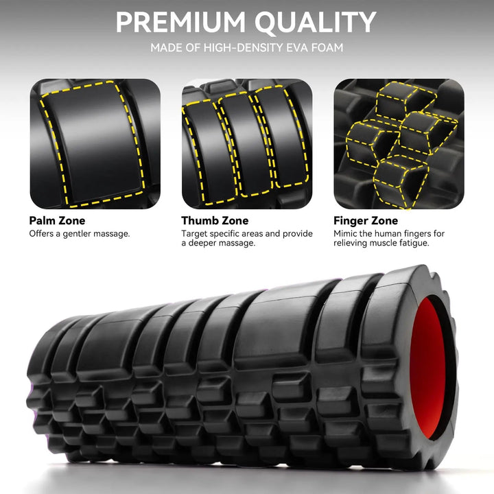 High Density EVA Foam Roller, 30x10cm, for Fitness, Yoga and Pilates | Firm Compact Recovery Roller | Foam Rollers