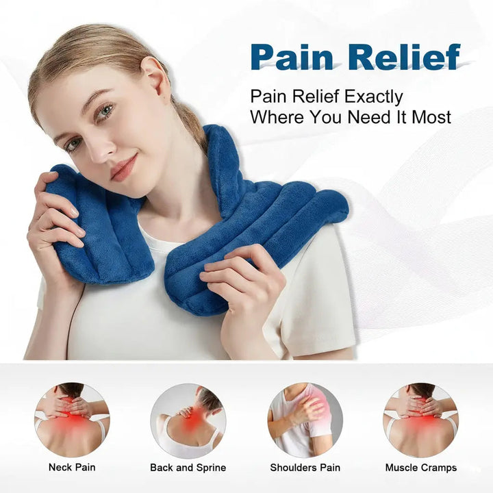 Microwavable Neck and Shoulder Heating Pad with Flaxseed Filling | Warm or Cool Neck Wrap | Heating Pads