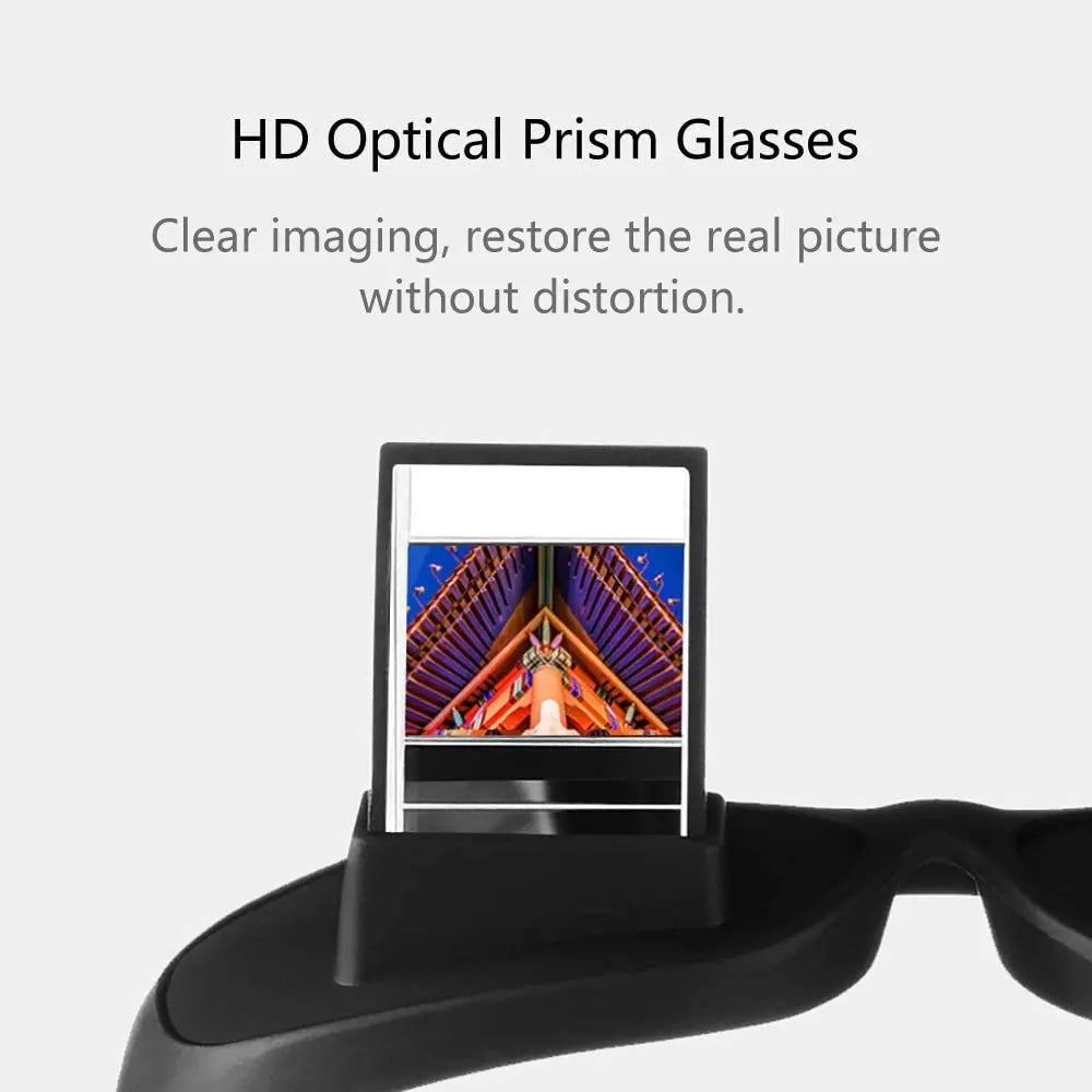 Horizontal Lazy Reading Glasses with 90 Degree Prism Mirror Lenses | Read Lying Flat, No Neck Tilt | Reading Glasses