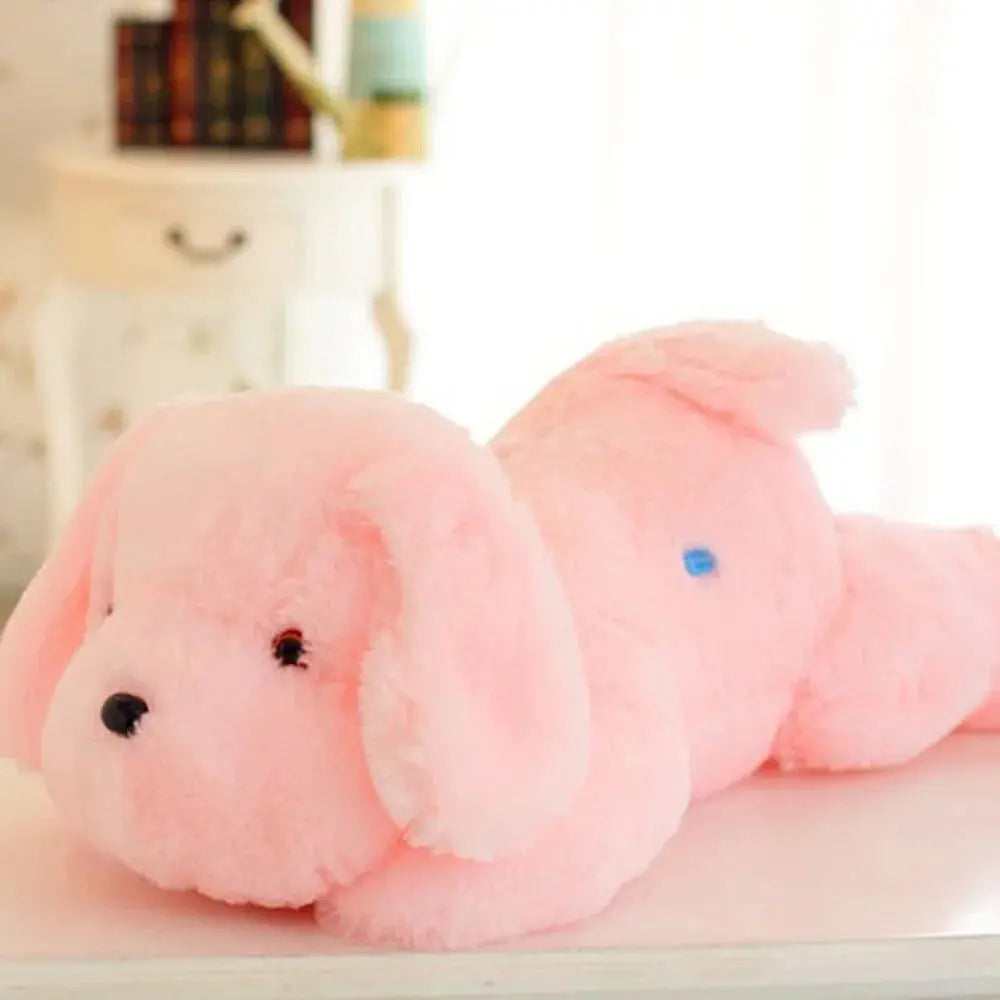 Luminous Dog Plush Pillow with Multicolour LED Glow, 13in or 20in | Light-Up Puppy Plush | Plush Pillows