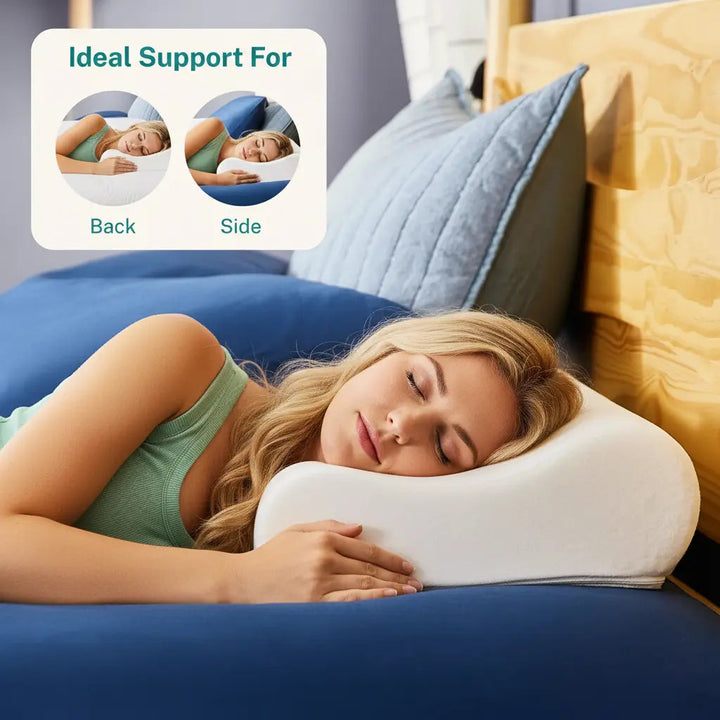 Dual-Height Contour Memory Foam Pillow for Side Sleepers | Two Heights, One Pillow | Bed Pillows