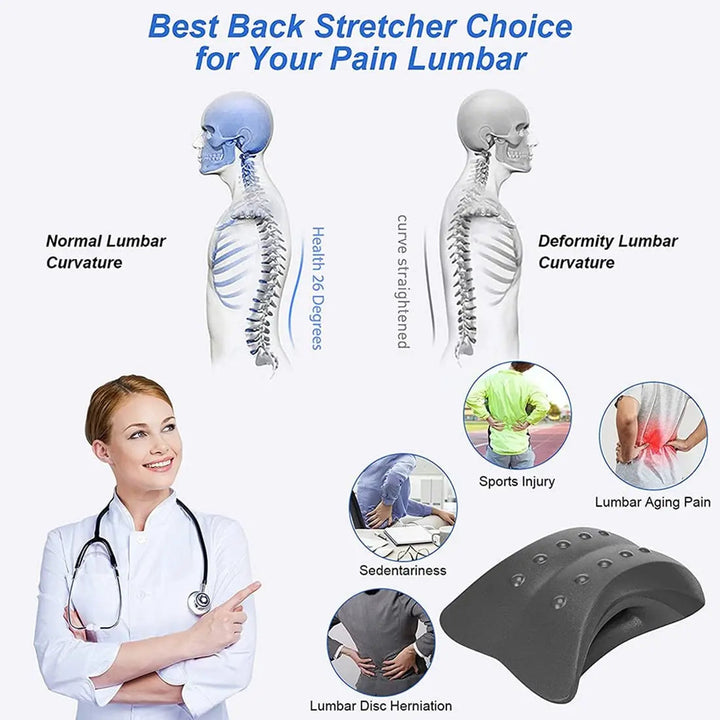 Ergonomic Back Stretching Cushion with Adjustable Arch Levels | Adjustable Arch Cushion for Stretch Routines | Stretching Cushions