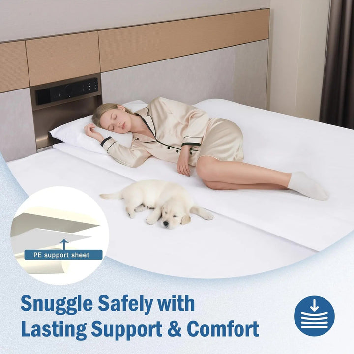 Extra Wide Mattress Bridge Connector for Twin Beds with Removable Cover | Turn Two Twins Into One Bed | Mattress Toppers