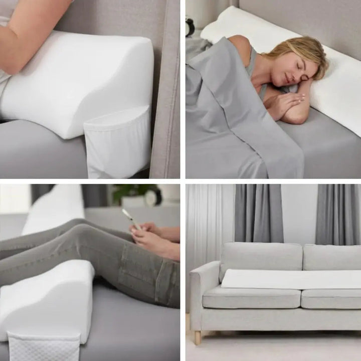 Mattress Gap Wedge Pillow with Silicone Grip and Side Pockets | Close the Gap Beside Your Headboard | Wedge Pillows